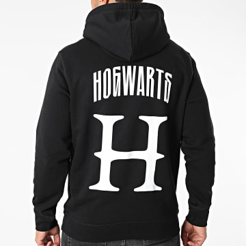 Harry Potter - Sweat Capuche Hybrid Hogwarts Noir Blanc