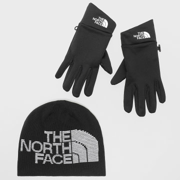 The North Face - Lot Bonnet Et Gants A7WLA A55KZ Noir Blanc
