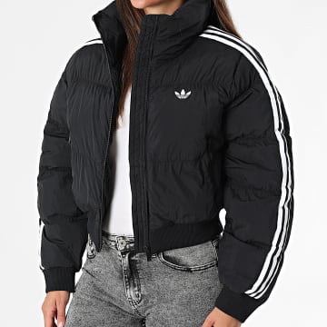 Adidas Originals - Puffer de rayas para mujer JX2970 Negro