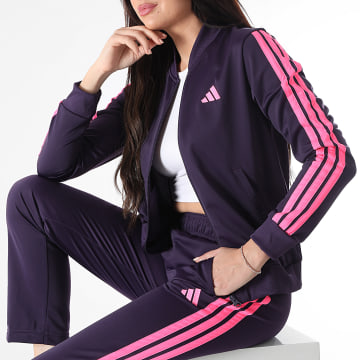 Adidas Sportswear - Tracksuit with Stripes Women Essential 3 Stripes JX0510 Fluorescent Pink