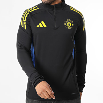 Adidas Sportswear - Maglietta Manchester United manica lunga con scollo a zip JP3143 Nero