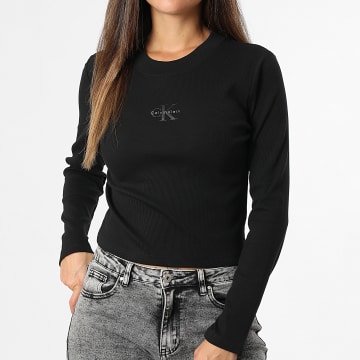 Calvin Klein - Tee Shirt Manches Longues Femme Rib 7A803G Noir