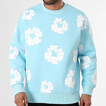 Classic Series - Sudadera cuello redondo 507 Azul claro Blanco