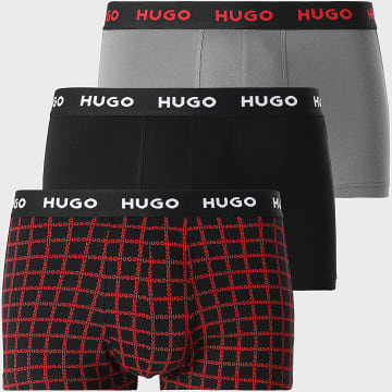HUGO - Lot De 3 Boxers 50532550 Noir Gris Anthracite Rouge