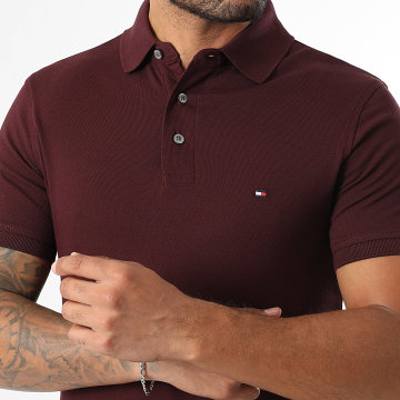 Tommy Hilfiger - Polo Manches Courtes Slim 1985 7771 Bordeaux Foncé