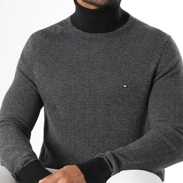 Tommy Hilfiger - Pull Col Roulé Pima Cotton 0446 Noir Gris