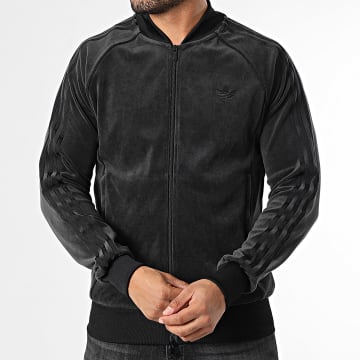 Adidas Originals - Veste Zippée Velours A Bandes SST Adicolor JX1559 Noir