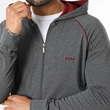 BOSS - Sweat Zippé Capuche Mix And Match 50515313 Gris Anthracite Chiné