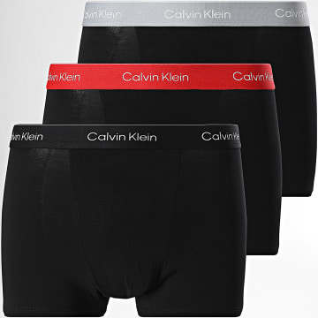 Calvin Klein - Juego de 3 calzoncillos 4286 Negro Rojo Gris