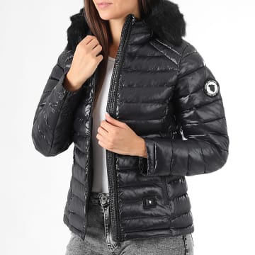 Comme Des Loups - Chaqueta de plumón cálida con capucha Victoria, negra, para mujer