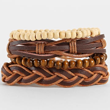 Deeluxe - Juego De 4 Pulseras Morpho 05V9800M Camel Marrón Beige