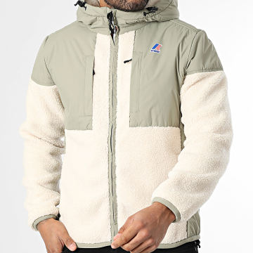 K-Way - Samson 4.0 Orsetto Fleecejack met Ritssluiting Licht Beige Licht Khaki Groen