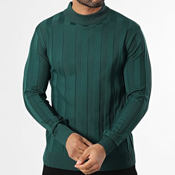 Mackten - Pull Col Cheminée 101 Vert Foncé
