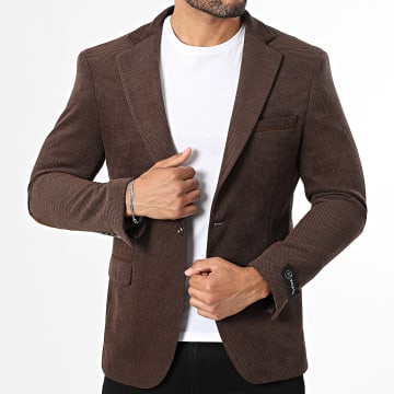 Mackten - Chaqueta Blazer Slim 83 Marrón