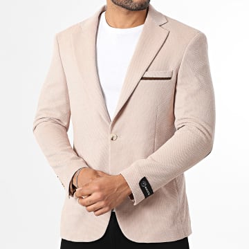 Mackten - Chaqueta Blazer Slim 83 Beige Claro