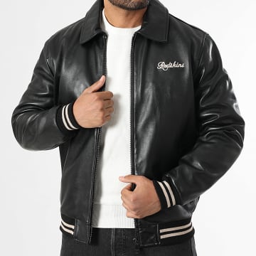 Redskins - Spark Legend Zipped Leather Jacket Black - Ryses