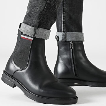 Tommy Hilfiger - Chelsea Boots Cleated Hilfiger Leather Chelsea 728 Black