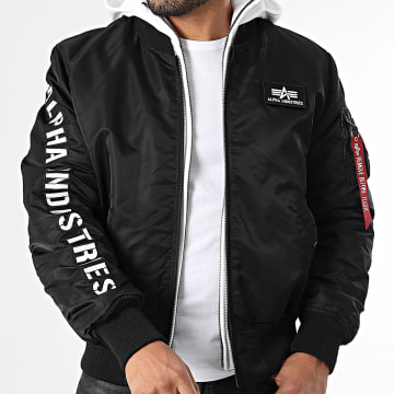 Alpha Industries - Bomber Kap Hoodie Tec SE 133104 Zwart Wit