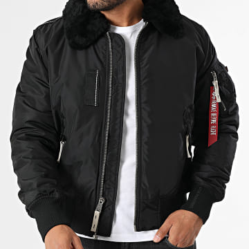 Alpha Industries - Bomber Met Schapenbont Injector III 143104 Zwart
