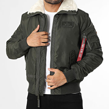 Alpha Industries - Bomber mit Schaffellkragen B15 3 TT 198122 Dunkelkhaki