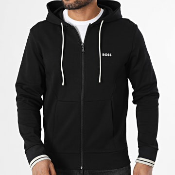 BOSS - Sweat Capuche Zippé 50542974 Noir Beige Clair