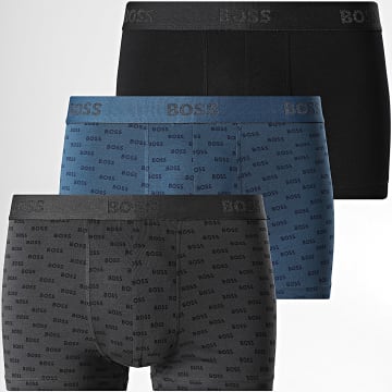 BOSS - Lot De 3 Boxers Design 50546765 Noir Bleu Marine Gris Anthracite