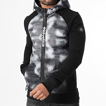 Helvetica - Megeve Hooded Zip Jacket Black Grey