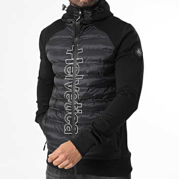 Helvetica - Vancover Hooded Zip Jacket Black