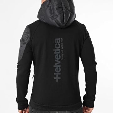 Helvetica - Kapuzenjacke mit Reißverschluss Isère Schwarz