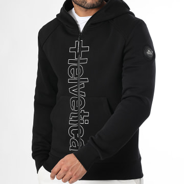 Helvetica - Sweat Capuche Zippé Shift Noir