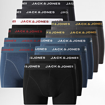 Jack And Jones - Set van 12 Bolt Boxers Zwart Houtskool Blauw Marine
