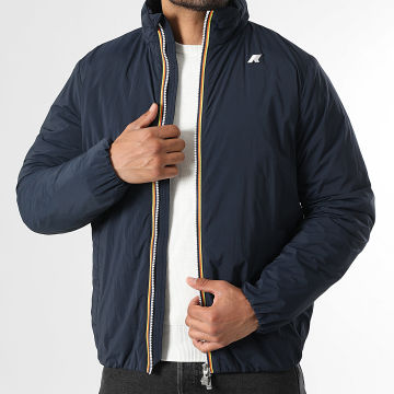 K-Way - Valentine Effen Warme jas met rits K2136CW marineblauw