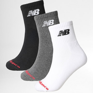 New Balance - Juego De 3 Pares De Calcetines LAS51303 Blanco Negro Gris Brezo