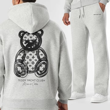 Teddy Yacht Club - Conjunto de sudadera con capucha y pantalón de chándal Rush Gris brezo Negro