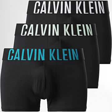Calvin Klein - Lote de 3 bóxers Intense Power 3775 Negro Verde claro Azul pato Blanco