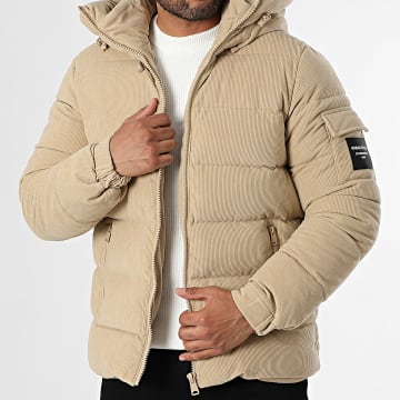 Classic Series - Abrigo con capucha de pana beige Malfoi