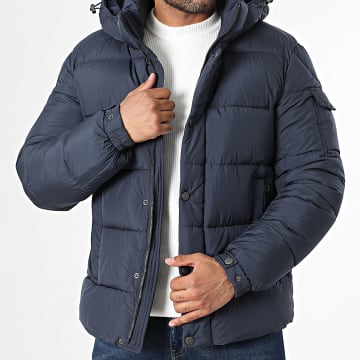 Kymaxx - Doudoune Capuche Bleu Marine