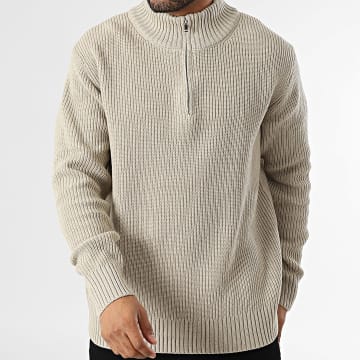KZR - Pull Col Montant Zippé 090 Beige
