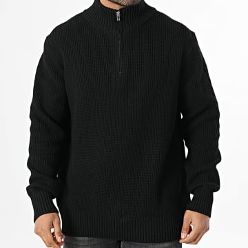 KZR - Jersey de cuello alto con cremallera 090 Negro