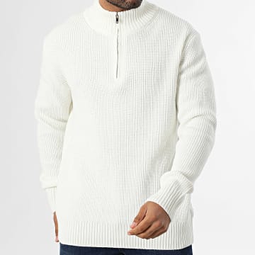 KZR - Jersey de cuello alto con cremallera 090 Beige claro