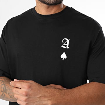 Luxury Lovers - Maglietta con l'asso di picche bianco nero