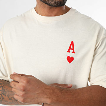 Luxury Lovers - Camiseta The Ace Of Hearts Rojo Beige