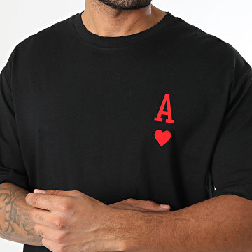 Luxury Lovers - Camiseta Oversize The Ace Of Hearts Rojo Negro