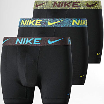Nike - Set van 3 Dri-Fit Essential Micro Boxers KE1157 Zwart Bruin Lichtblauw Fluorescerend Groen