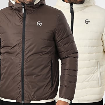 Sergio Tacchini - Veste Capuche Zippée Réversible Gabriel 41194 Beige Clair Marron