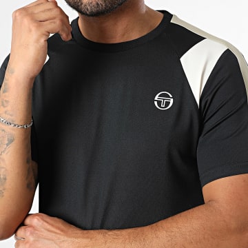 Sergio Tacchini - Tee Shirt A Bande Apice 41154 Nero Beige