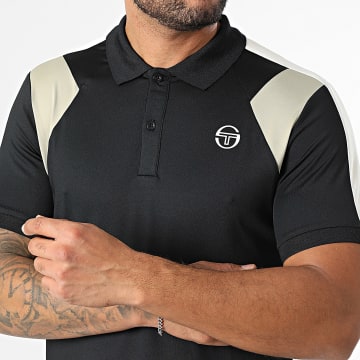Sergio Tacchini - Polo Maniche Corte A Bande Apice 41153 Nero Beige Tortora