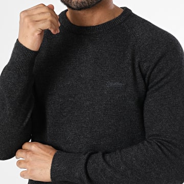 Superdry - Jersey en mezcla de lana M6110689A Negro jaspeado
