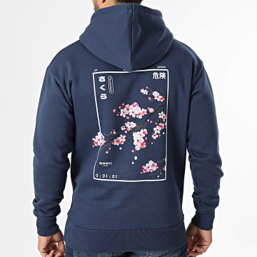 Classic Series - Sweat Capuche Japan 02 Bleu Marine Floral