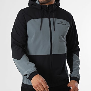 Sergio Tacchini - Veste Capuche Zippée Ponte 41255 Gris Anthracite Noir